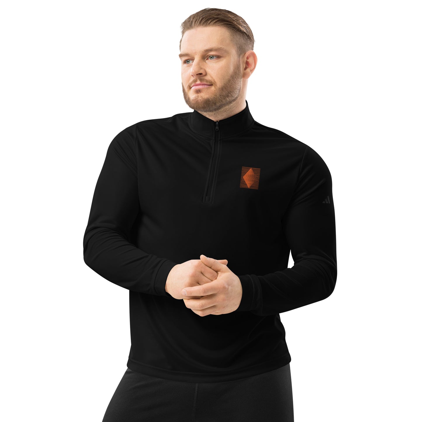 Pull Over Dark Adidas 1/4 Zip Orange Diamond Logo