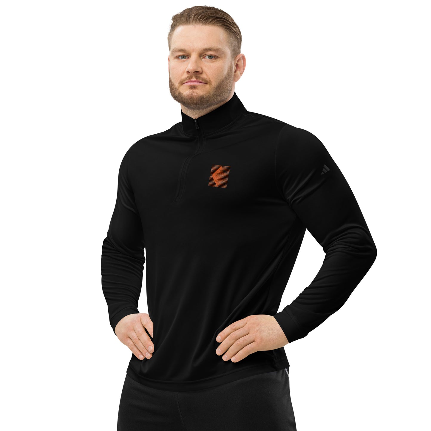 Pull Over Dark Adidas 1/4 Zip Orange Diamond Logo