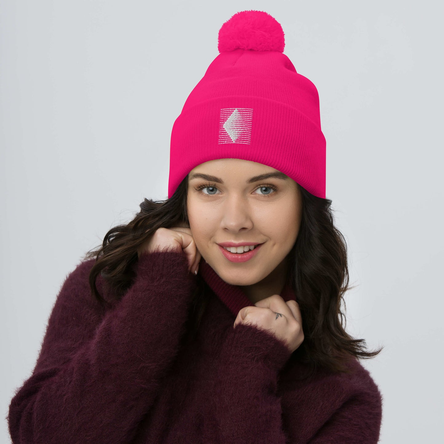 Hat Pom-Pom Beanie Pink