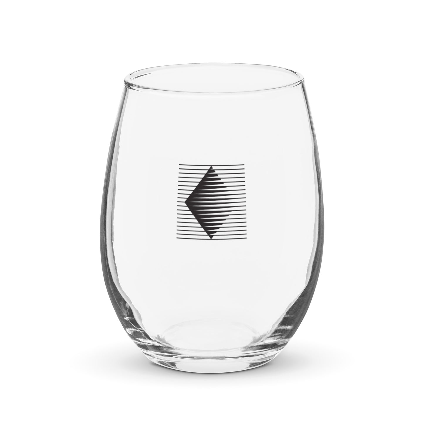 Glass Stemless Diamond Logo