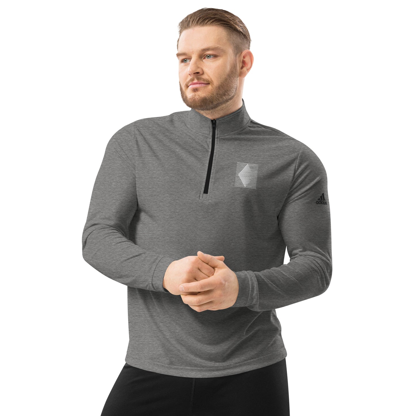 Pull Over Dark Adidas 1/4 Zip White Diamond Logo