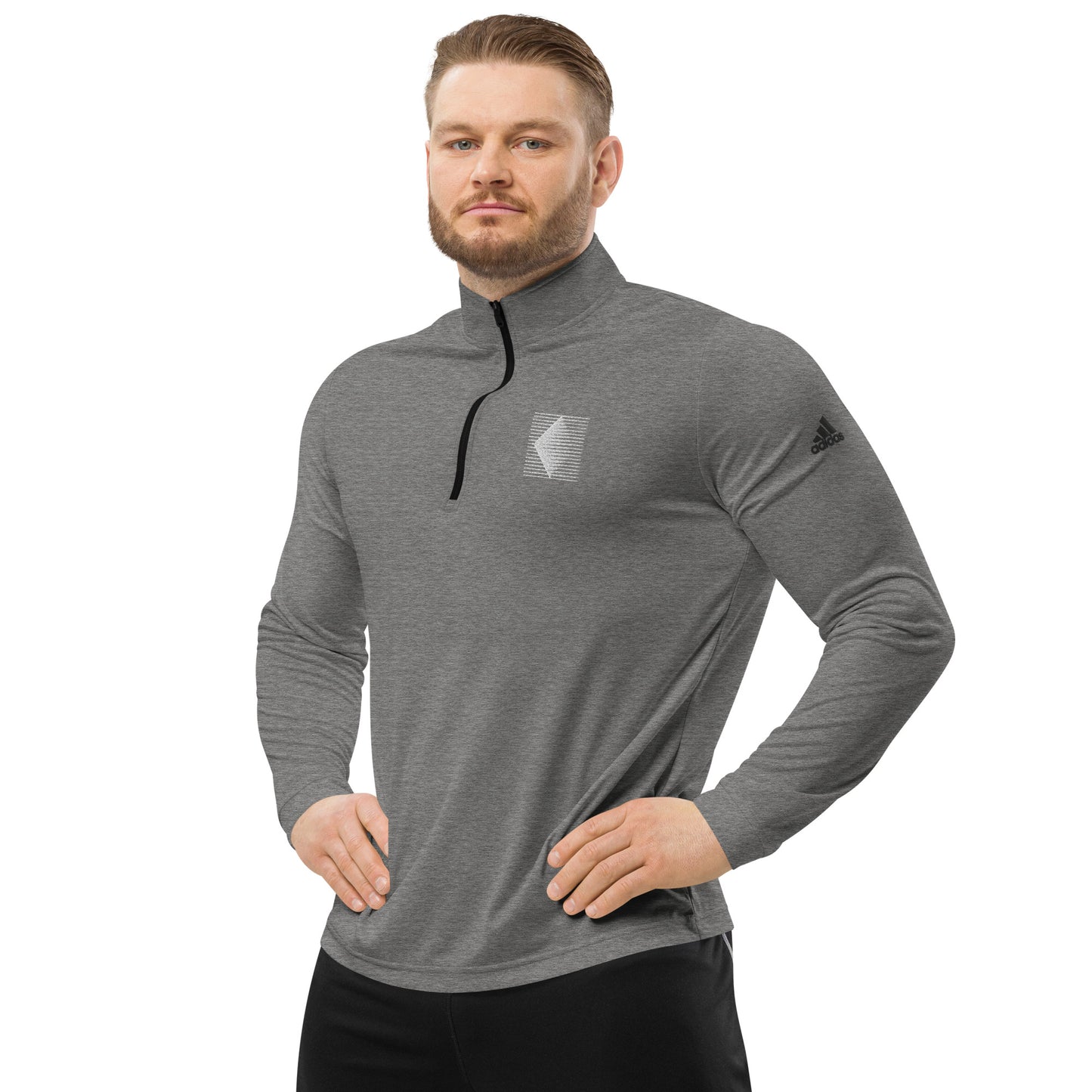 Pull Over Dark Adidas 1/4 Zip White Diamond Logo