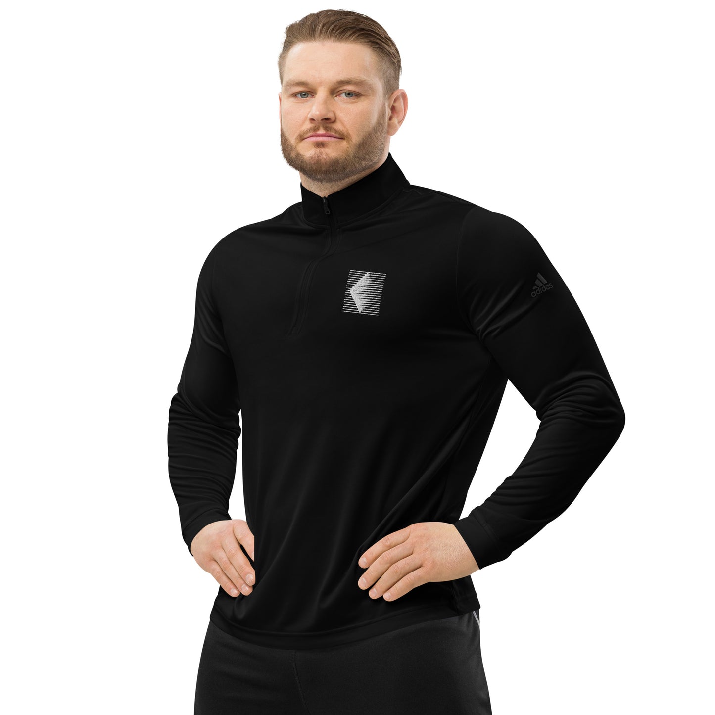 Pull Over Dark Adidas 1/4 Zip White Diamond Logo
