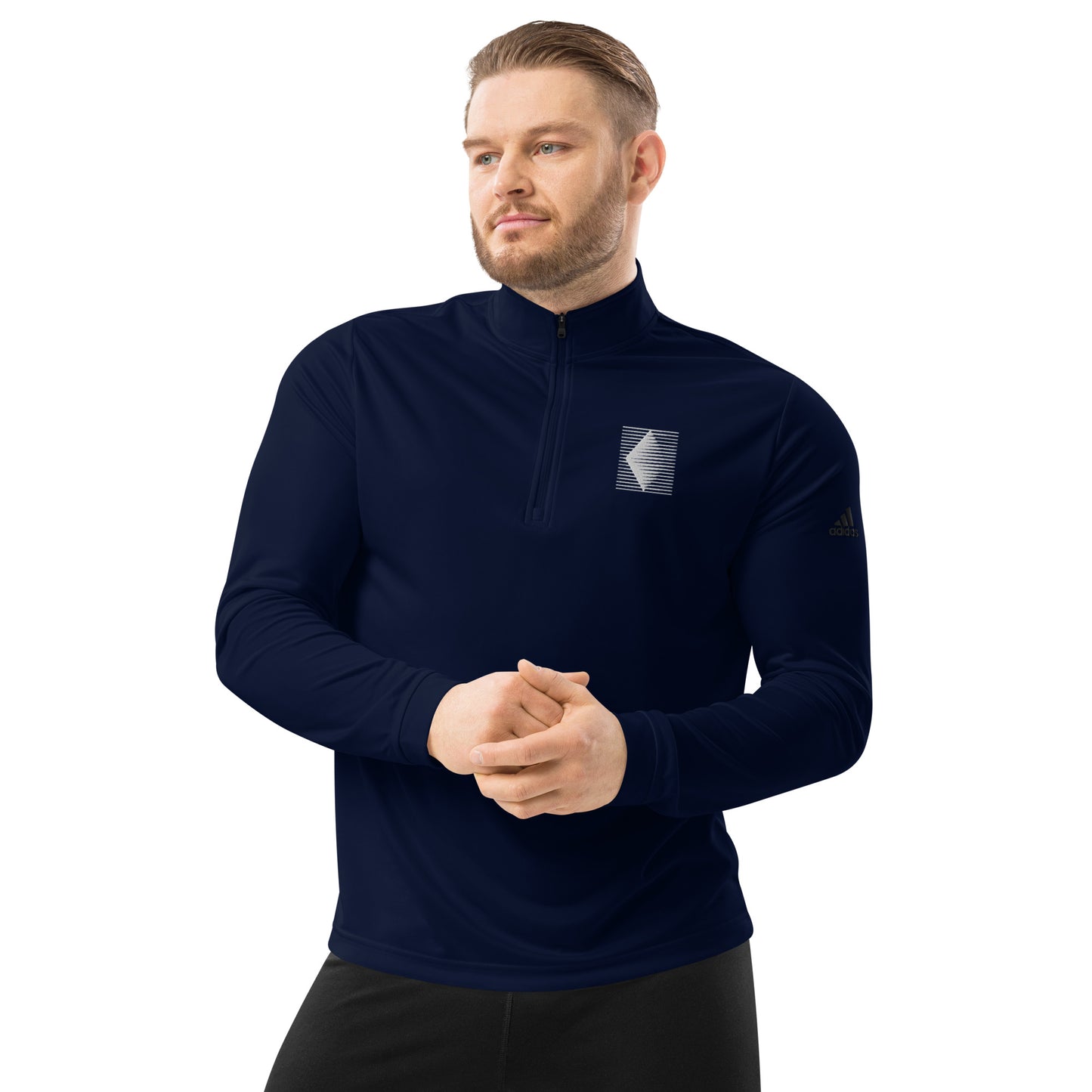 Pull Over Dark Adidas 1/4 Zip White Diamond Logo