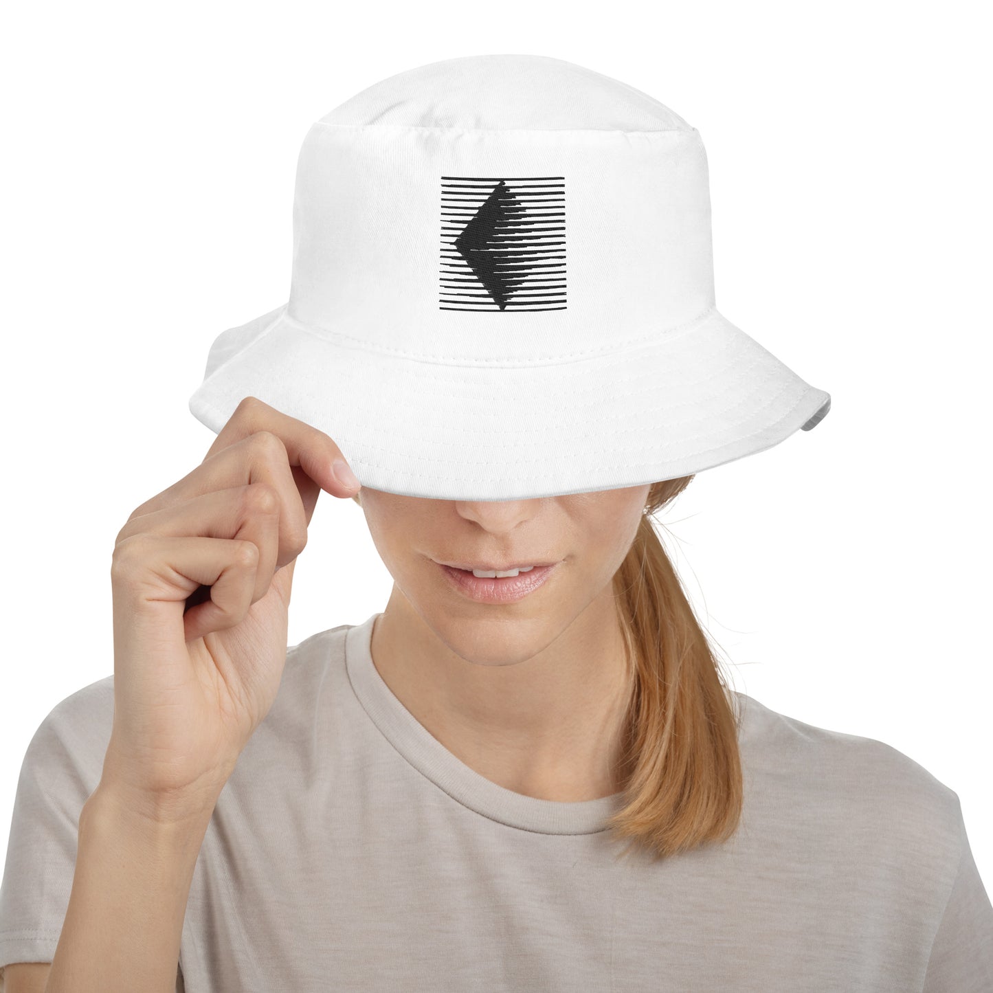 Hat Diamond Logo Bucket White